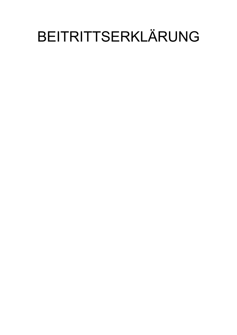 BEITRITTSERKLÄRUNG